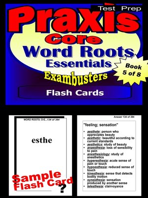 cover image of PRAXIS 1 Test Word Roots&#8212;PRAXIS Vocabulary Flashcards&#8212;PRAXIS 1 Prep Exam Workbook 5 of 8